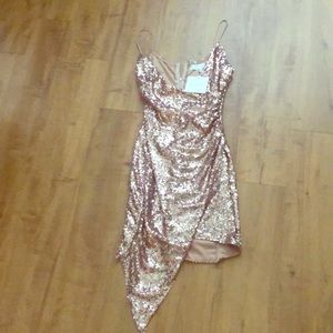Hello Molly Sequin Dress Rose Gold